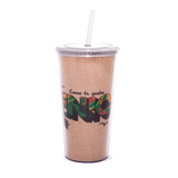 vaso de acrílico con popote
