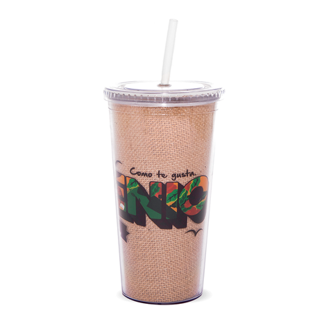 vaso de acrílico con popote
