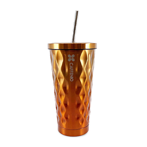 Vaso de acero inoxidable con popote 